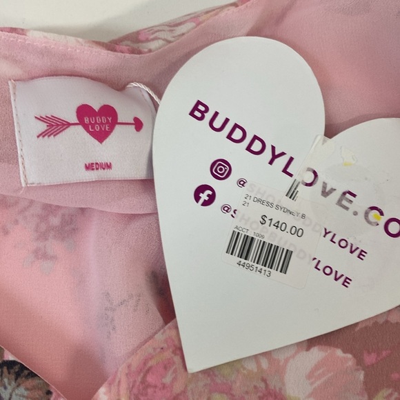 Buddy Love Sydney Bashful Puff Sleeve Maxi Dress Size Medium - Picture 13 of 15